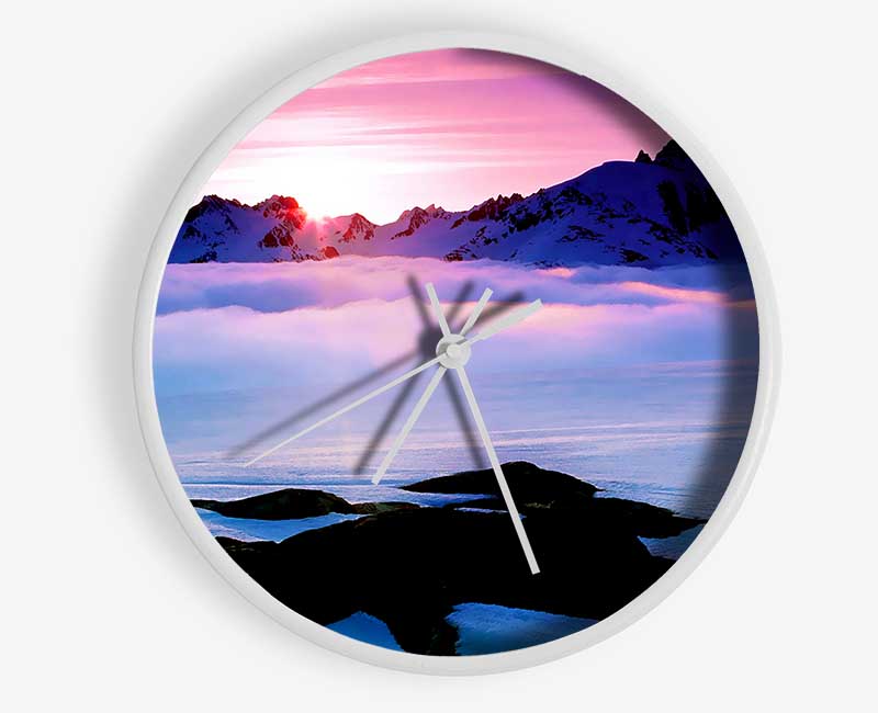 Sunrise On Top Of The World Clock - Wallart-Direct UK