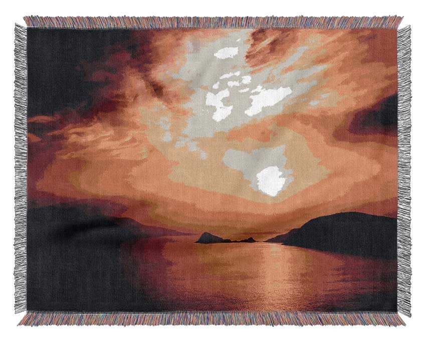 Blazing Sun Cloud Ocean Woven Blanket