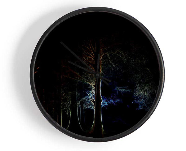 Neon Forrest Clock - Wallart-Direct UK