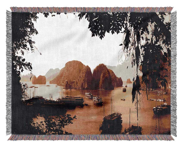 Paradise Beyond Sepia Woven Blanket