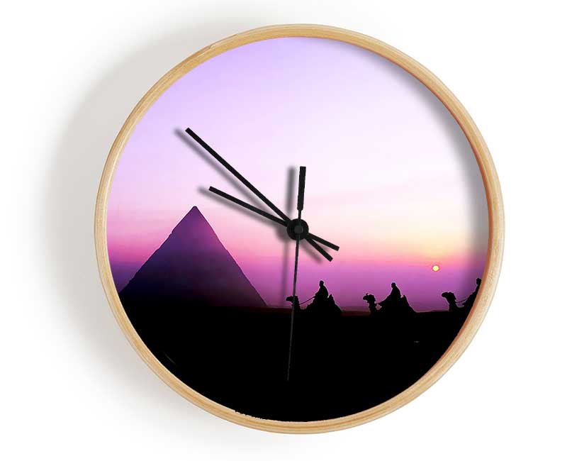 Egyptian Pyramids At First Light Clock - Wallart-Direct UK