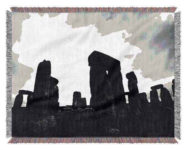 Stonehenge B n W Woven Blanket