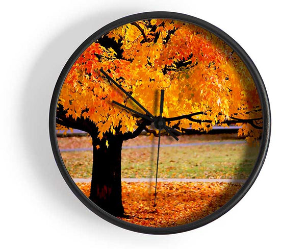 Orange Autumn Tree Clock - Wallart-Direct UK