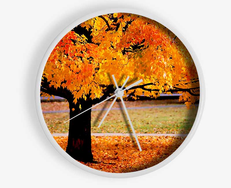 Orange Autumn Tree Clock - Wallart-Direct UK