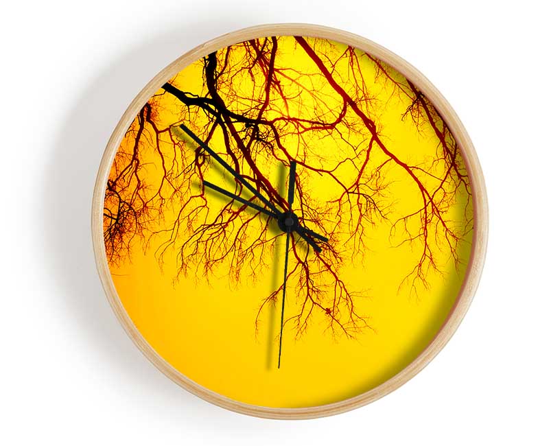 Golden Tree Branches Clock - Wallart-Direct UK