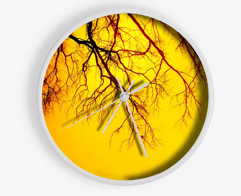 Golden Tree Branches Clock - Wallart-Direct UK