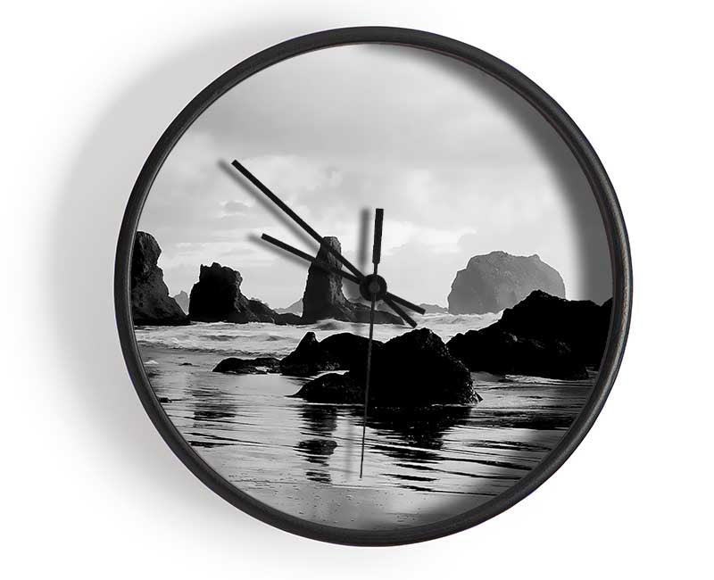 The Oceans Architect B n W Clock - Wallart-Direct UK