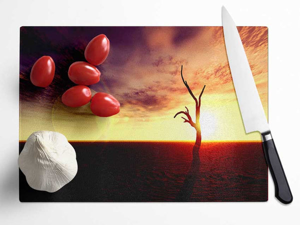 Oceans Driftwood Glass Chopping Board