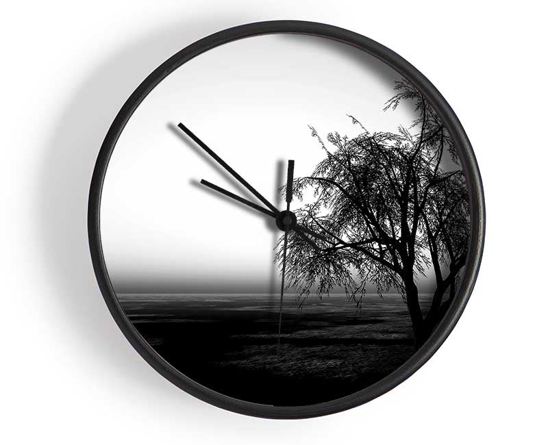 The Way The Wind Blows B n W Clock - Wallart-Direct UK