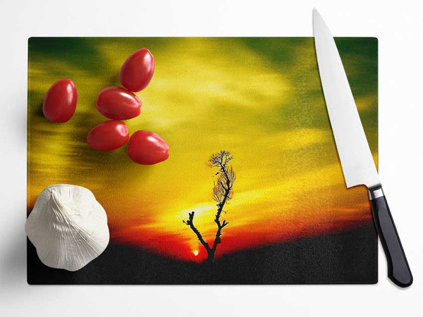 Stunning Sky Delight Glass Chopping Board