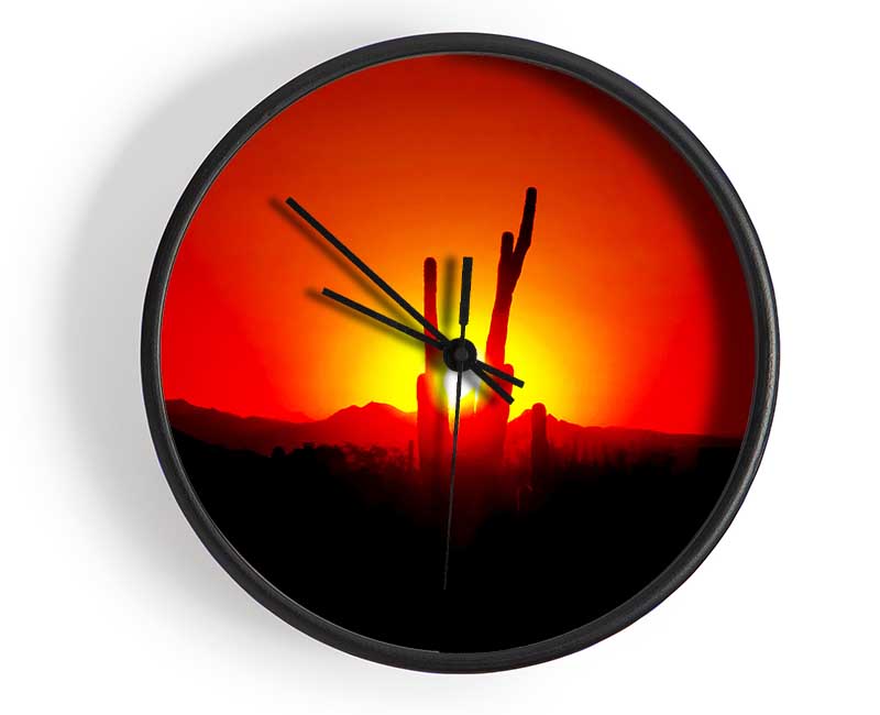 Cactus In Sunlight Clock - Wallart-Direct UK