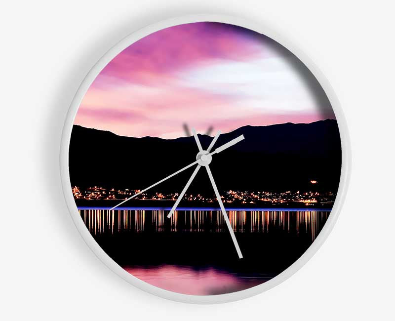 Pink Nightfall Clock - Wallart-Direct UK