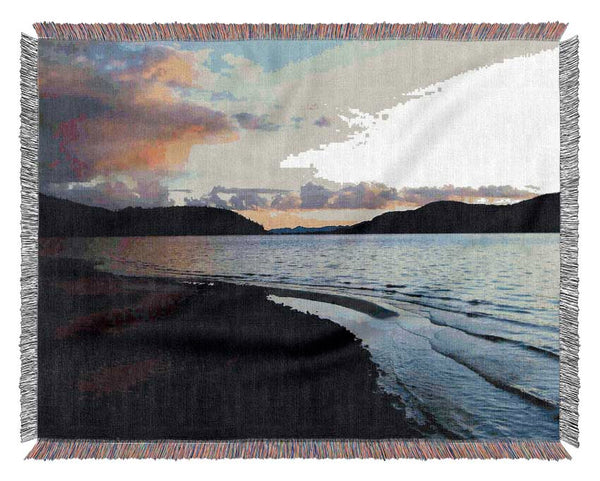 The Ocean At Dusk Woven Blanket