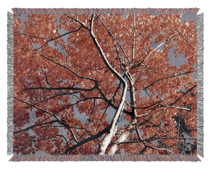 Red Tree Giant Woven Blanket