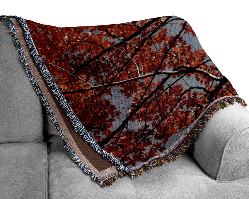 Red Tree Giant Woven Blanket