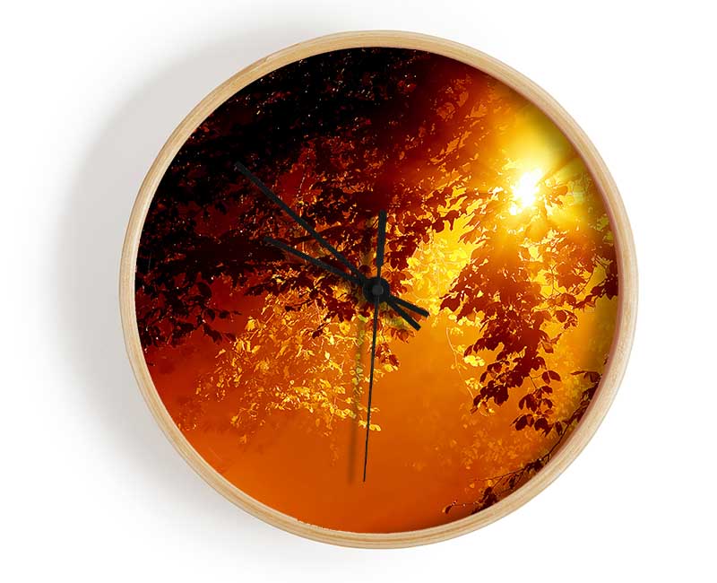 Stunning Sun Through The Leaves Clock - Wallart-Direct UK