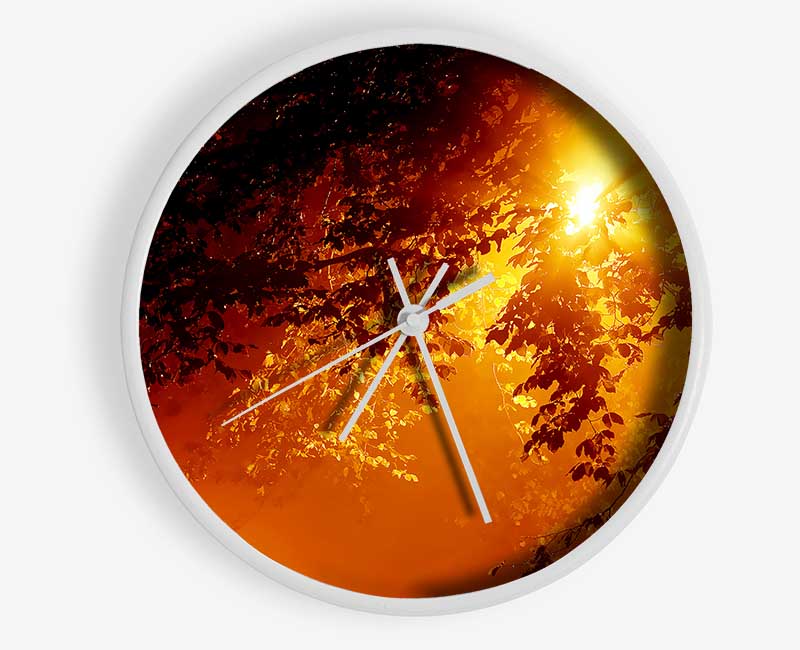 Stunning Sun Through The Leaves Clock - Wallart-Direct UK