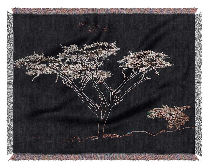 Night Tree Woven Blanket