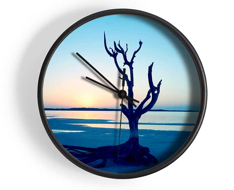 Blue Ocean Driftwood Clock - Wallart-Direct UK