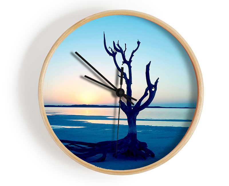 Blue Ocean Driftwood Clock - Wallart-Direct UK