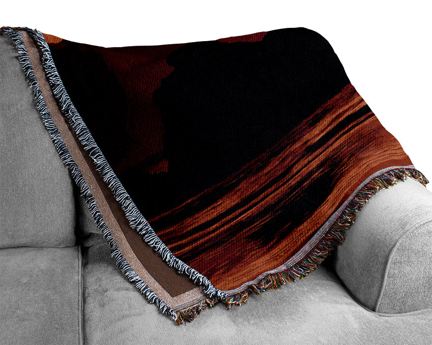 Orange Ocean Monuments Woven Blanket