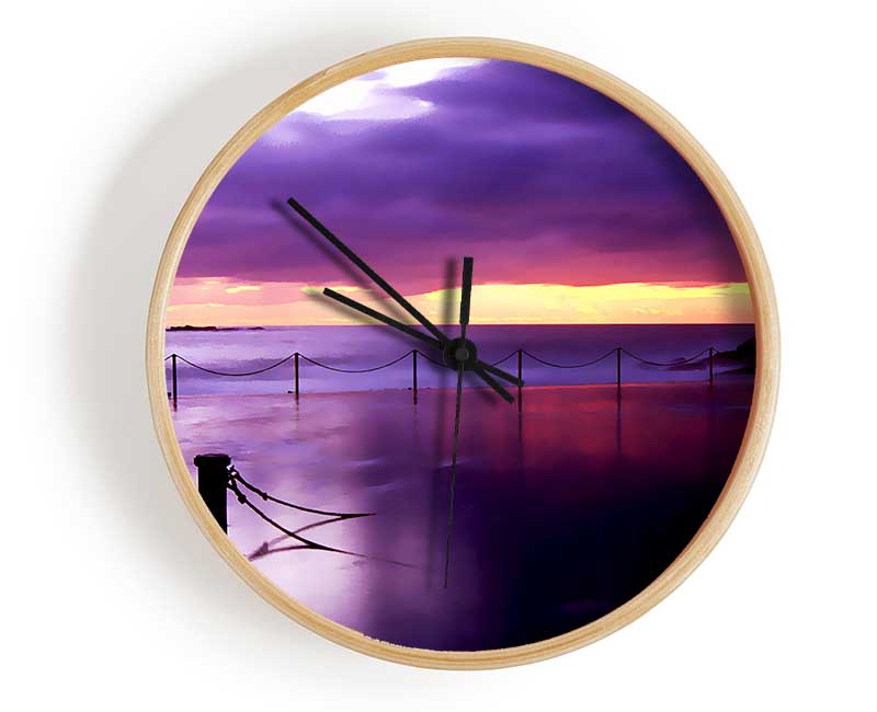 Calm Ocean Jetty Clock - Wallart-Direct UK