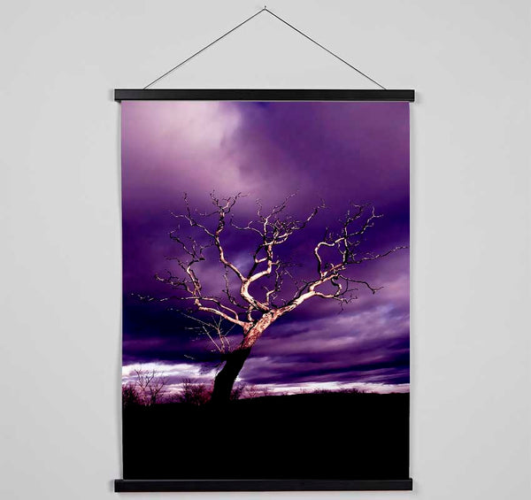 Stunning Purple Night Tree Hanging Poster - Wallart-Direct UK