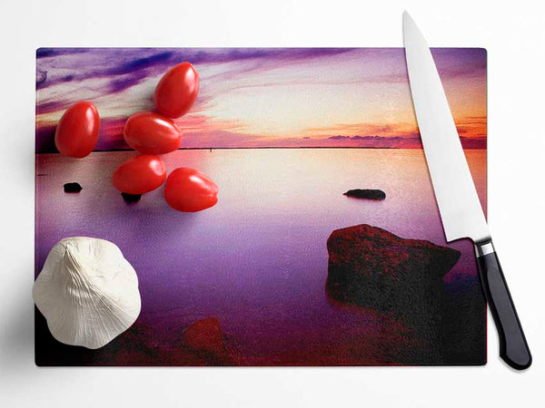 Tranquil Lilac Calm Glass Chopping Board