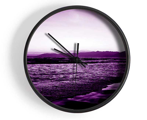 Purple Ocean At First Light Clock - Wallart-Direct UK