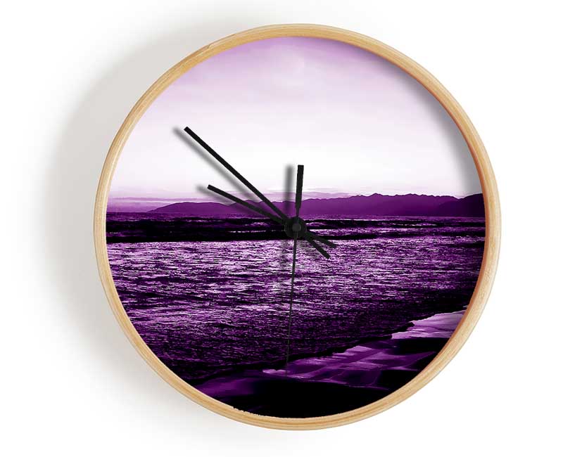 Purple Ocean At First Light Clock - Wallart-Direct UK