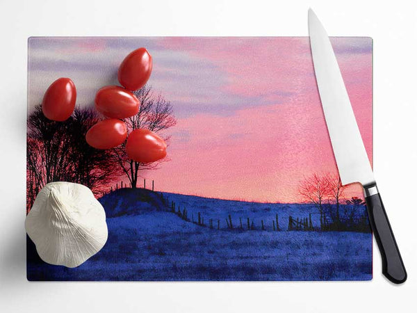 Yorkshire Dales Serene Winter Glass Chopping Board