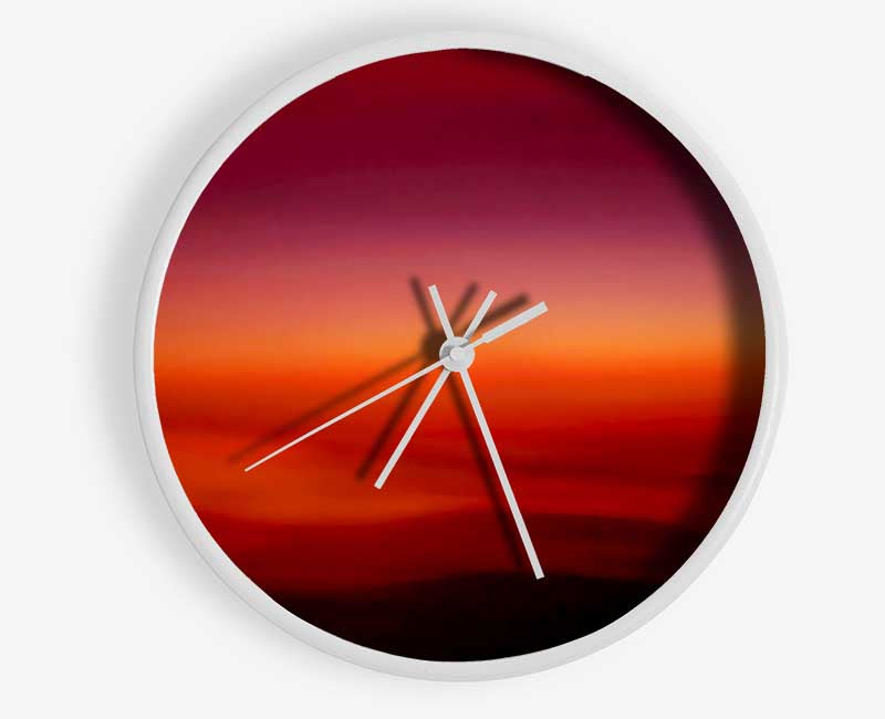 Tranquil Orange Mist Clock - Wallart-Direct UK