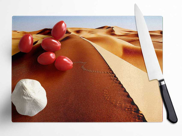 Sand Dune Patterns Glass Chopping Board