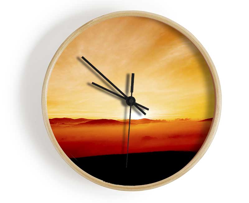 Golden Sunrise Mist Clock - Wallart-Direct UK