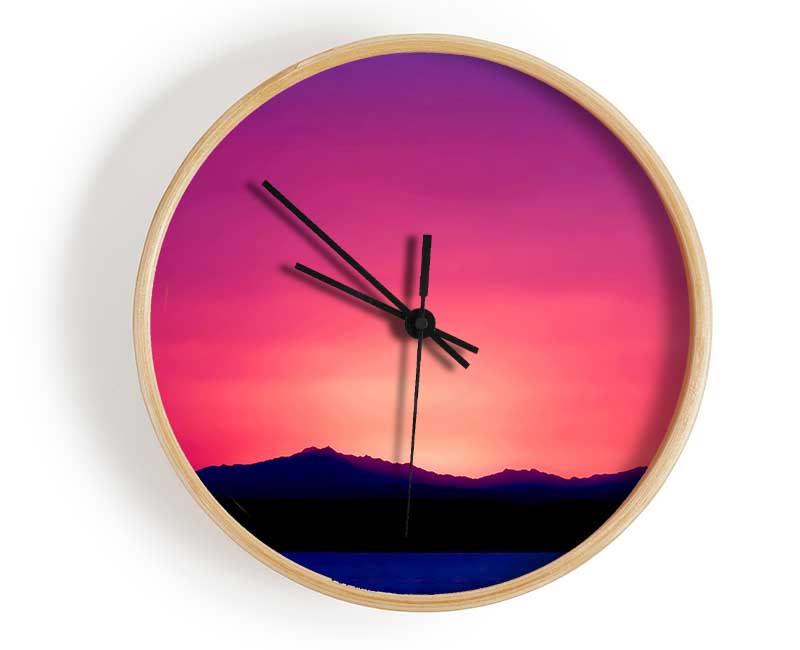 Pink Sunset Skies Clock - Wallart-Direct UK