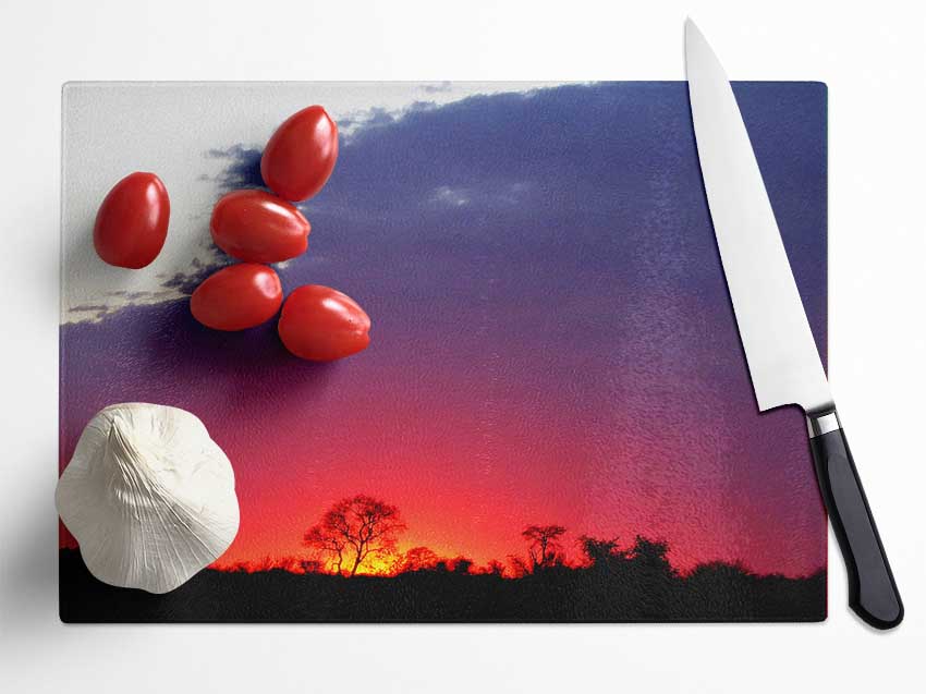 Yorkshire Dales Sunrise Glass Chopping Board