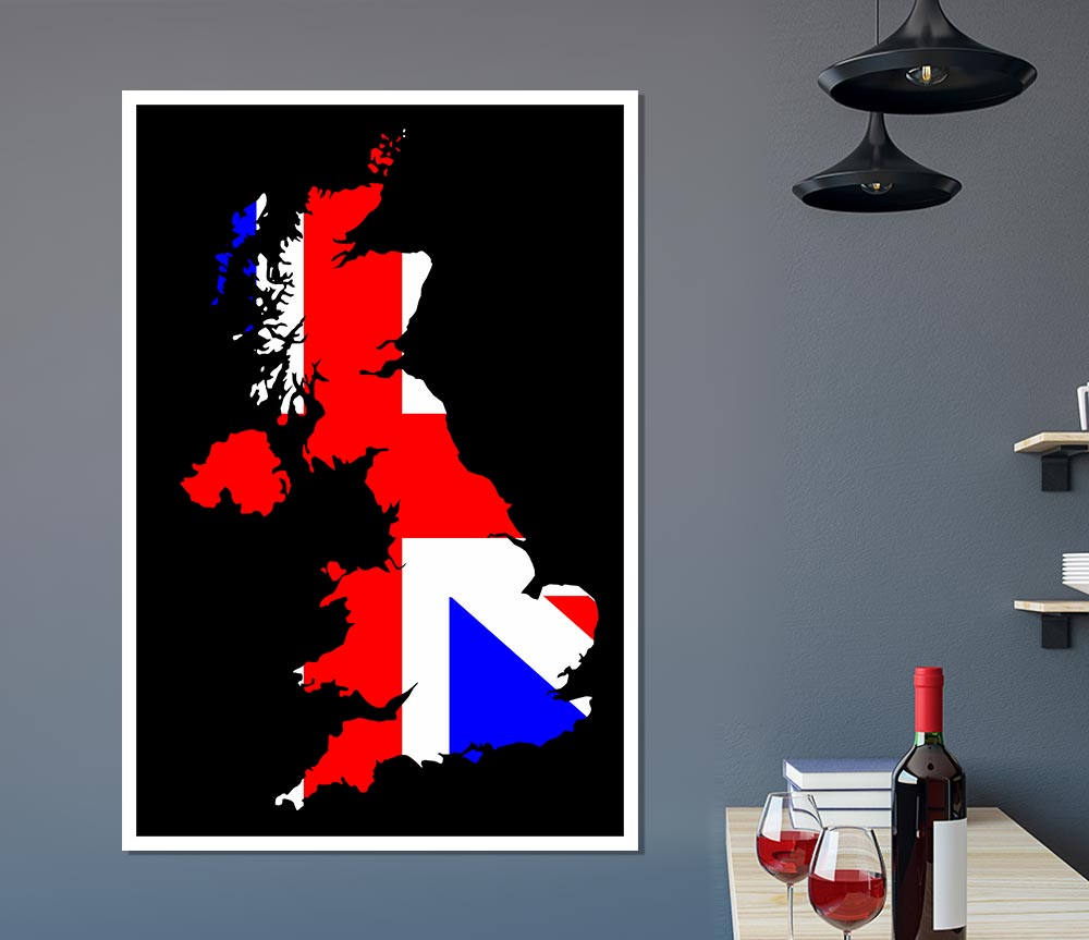 Britan Map Print Poster Wall Art