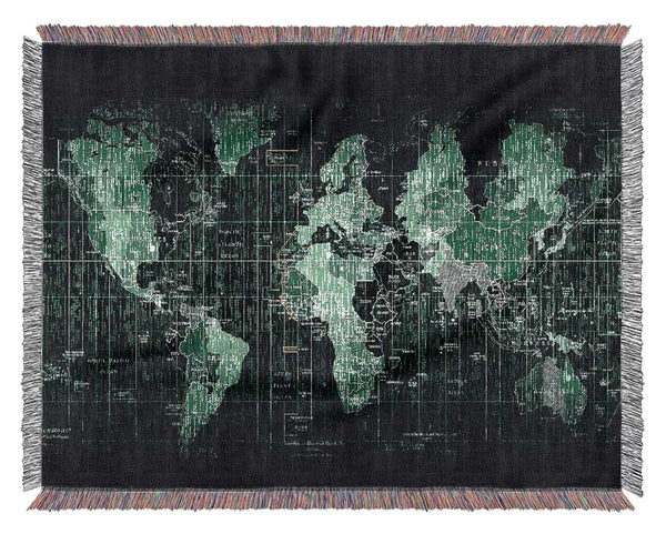 Matrix World Map Woven Blanket