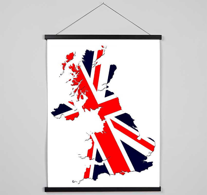 Map Of Britain Flag Hanging Poster - Wallart-Direct UK