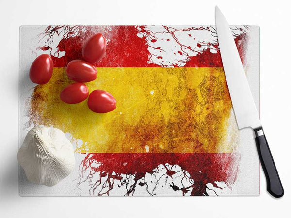 Spanish Colours Map Glass Chopping Board