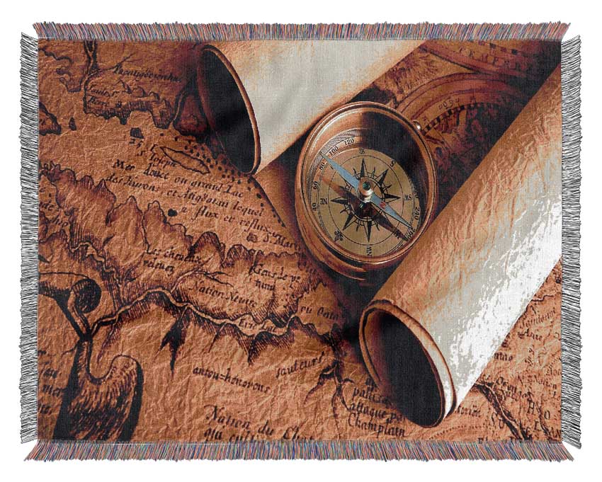 Old World Maps Woven Blanket