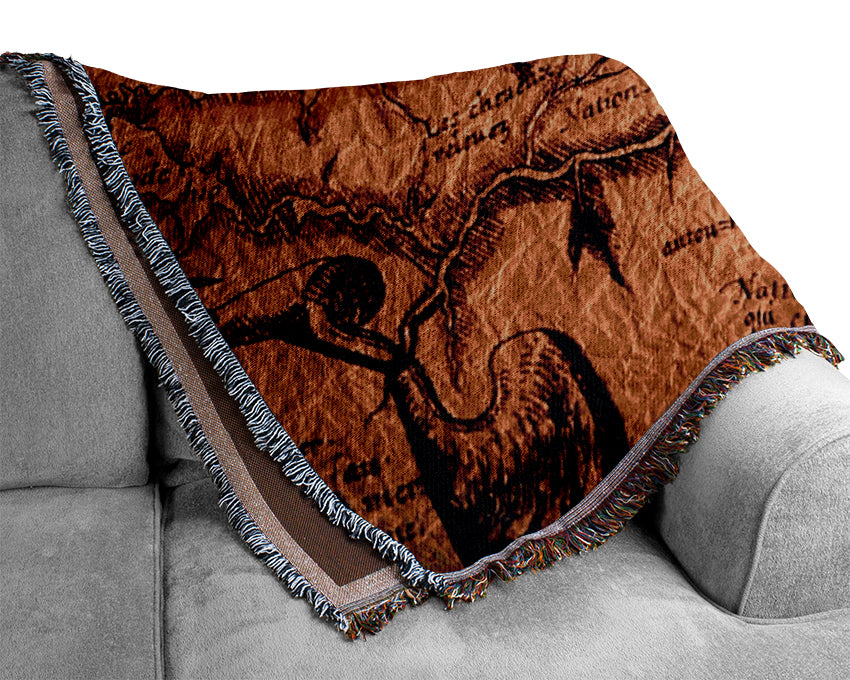 Old World Maps Woven Blanket