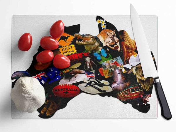 Australia Map Of Images Glass Chopping Board