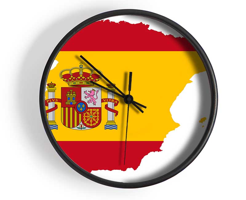 Spainish Flag Map Clock - Wallart-Direct UK