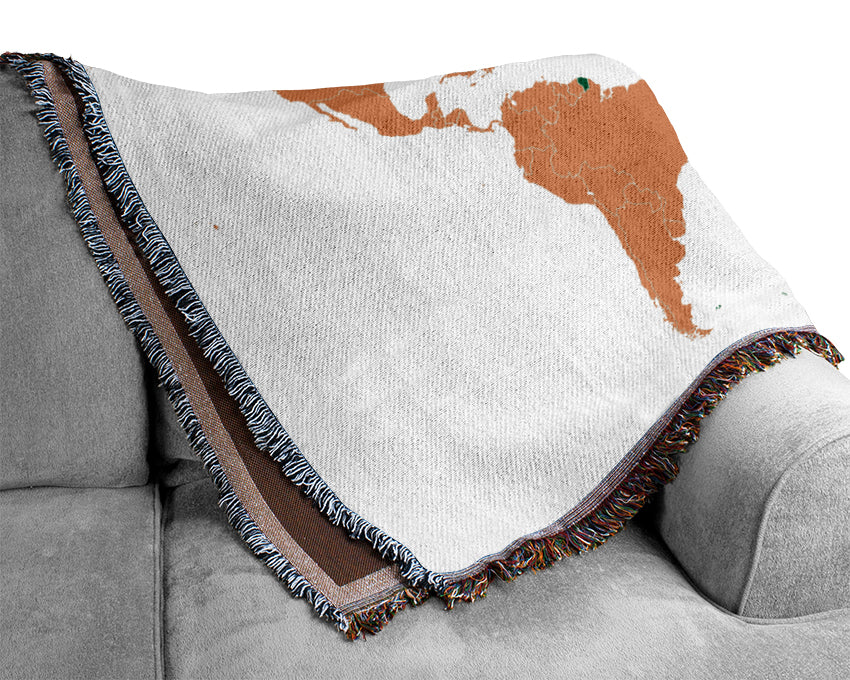 Colours Of The World Map Woven Blanket