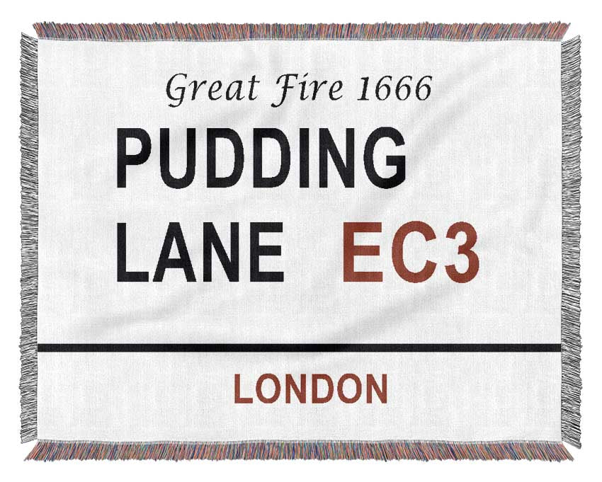 Pudding Lane Signs Woven Blanket