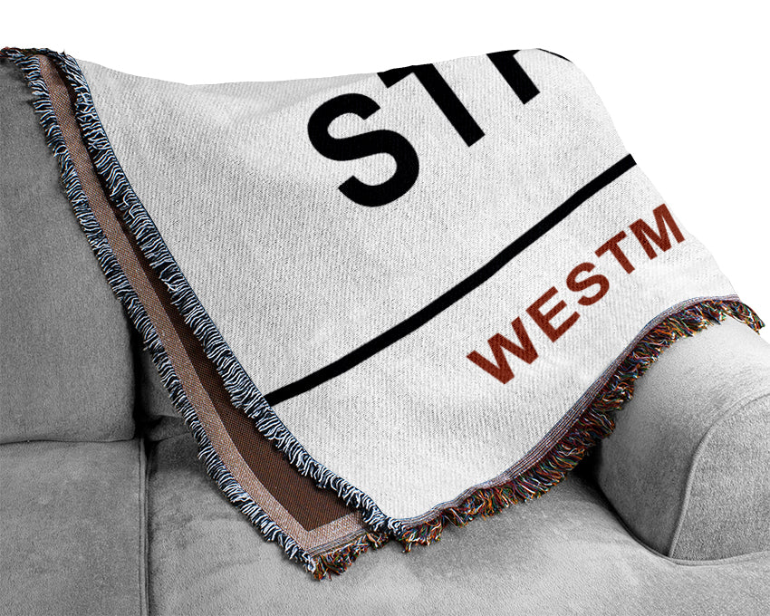 Carnaby Street Signs Woven Blanket