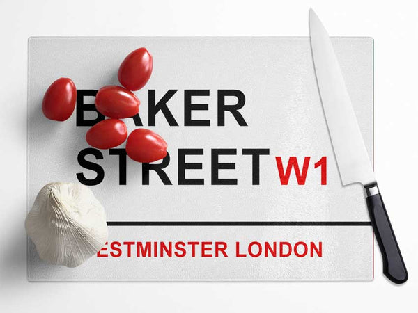 Baker Street Signs Glass Chopping Board