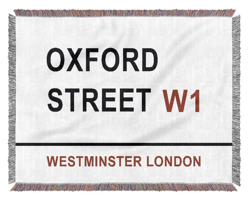 Oxford Street Signs Woven Blanket