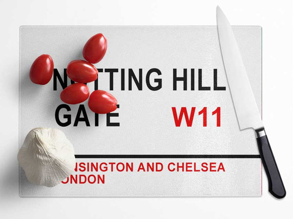 Notting Hill Gate Signs Glass Chopping Board